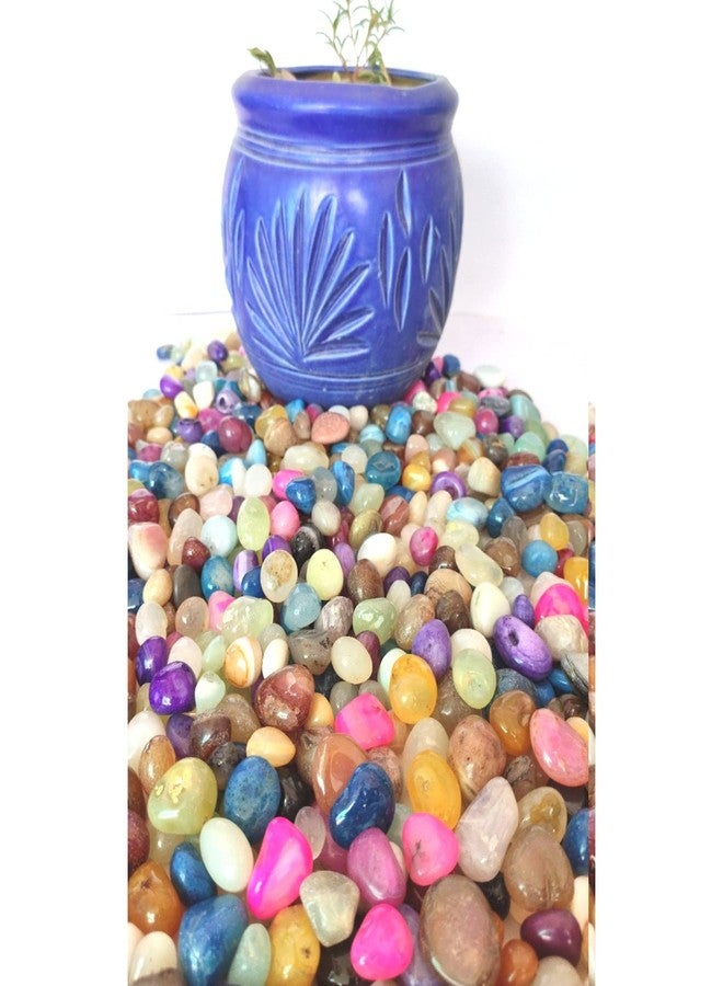 Power Stone Decorative Onyx Stone Pebbles for Vase Filler Plant Pots Aquarium Home Garden Outdoor Decoration (Multicolor, 2 Kg) - Image 5
